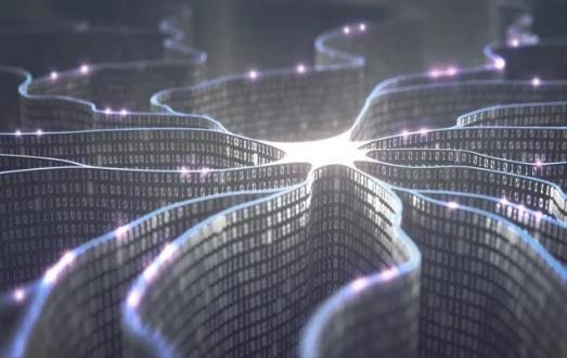 Glowing neural-like network of binary data