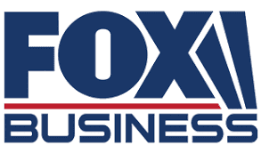 Logo of Fox Business with bold blue letters and red underline.