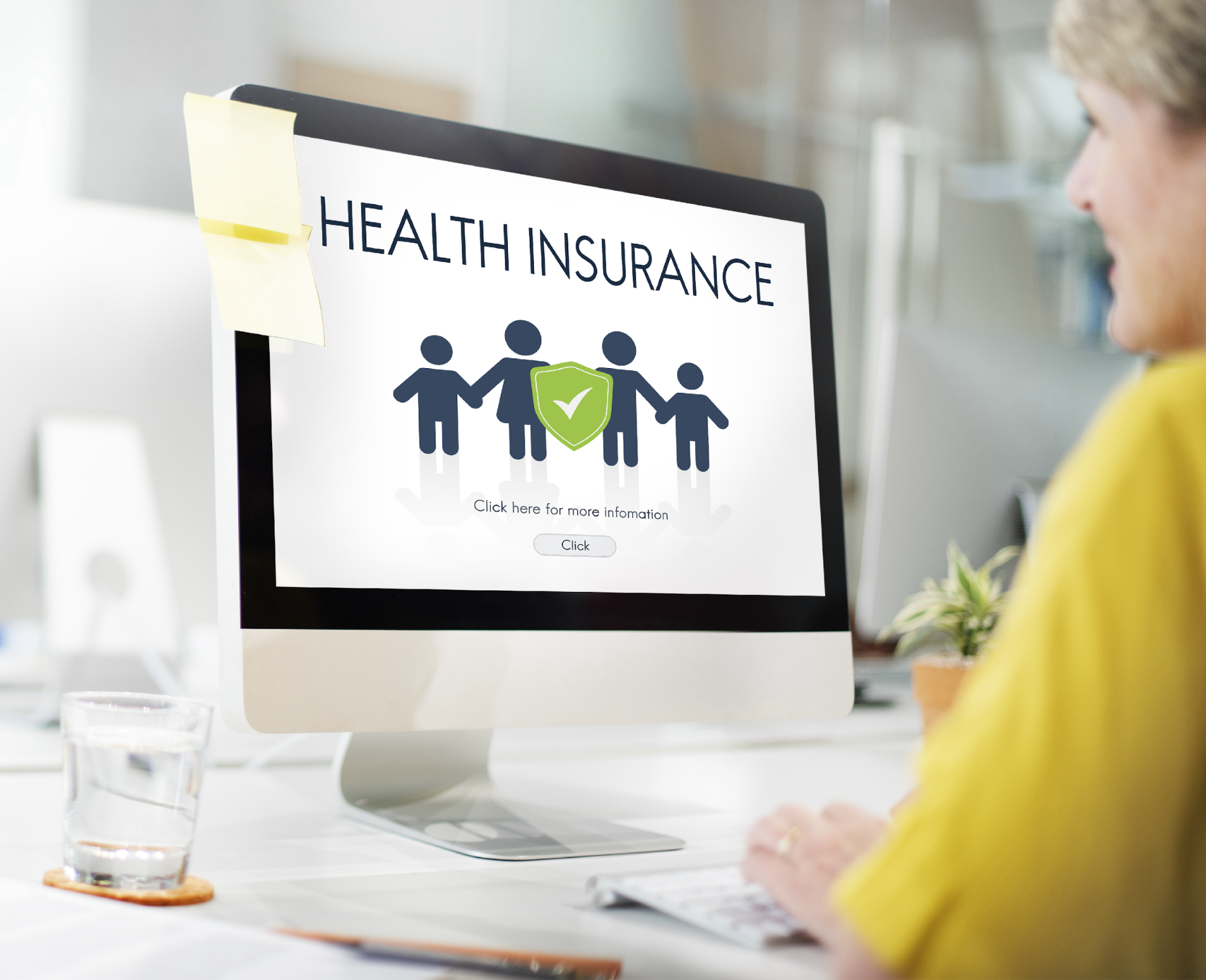 Desktop screen displaying health insurance graphic