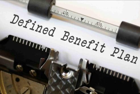 Typewriter page reading 'Defined Benefit Plan'