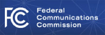 Federal Communications Commission logo on blue background