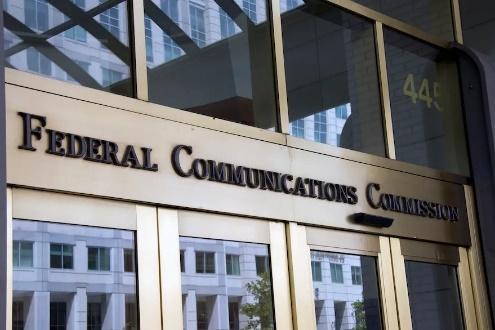 Federal Communications Commission building entrance sign