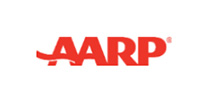AARP logo in bold red letters.