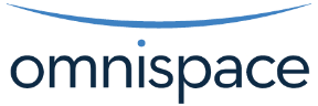 Omnispace logo with blue swoosh above text.