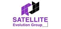Logo of Satellite Evolution Group with purple and black geometric shapes.