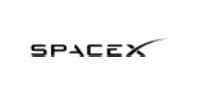 SpaceX logo in black text on white background.