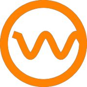 Orange wavy line inside circular border.