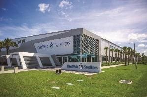 Modern building of Hughes & Kettner with clear signage and blue sky.