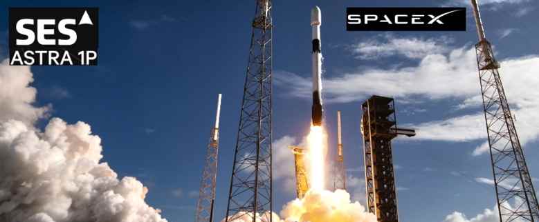Rocket launching into the sky with flames and smoke at the base.
