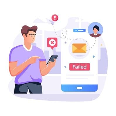 Man receives failed notification on mobile app.