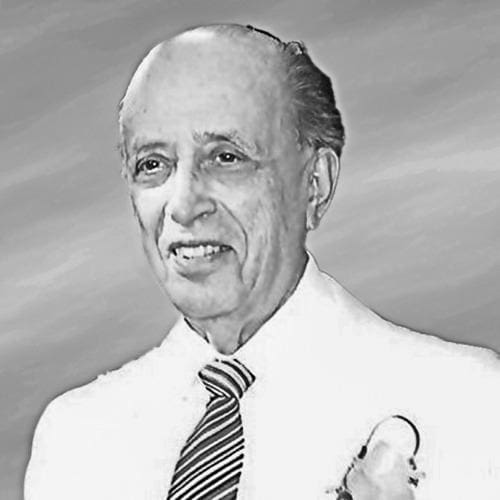 Smiling elderly man wearing striped tie