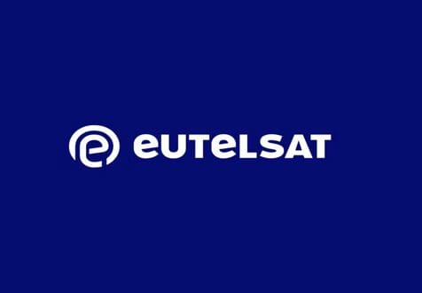 Eutelsat logo on a blue background.