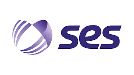 SES corporate purple swirl logo